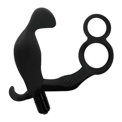 Afbeelding van Addicted Toys Butt Plug With Cock Ring And Ball strap Black