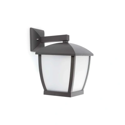 Afbeelding van Faro Lighting Wilma 1 Light Outdoor Grote Wandlantaarn Donkergrijs IP44, E27