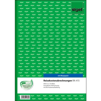 Afbeelding van Sigel, Formulier, Formulierenboek &quot;Reiskostendeclaratie&quot;, A4, 50 vel (50 x)