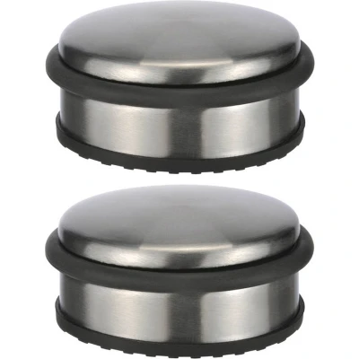 Afbeelding van 2x stuks Deurstoppers rond metaal 10 x 4 cm