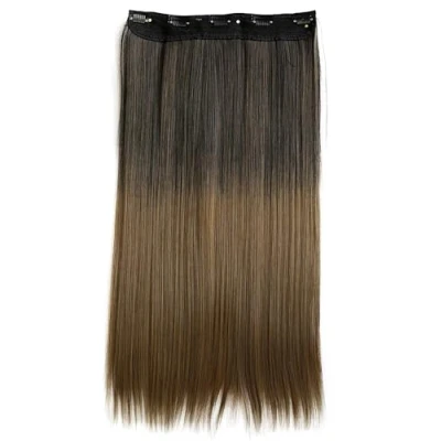 Afbeelding van CAISHA 60cm Clip in Extensions Haarextensies Haarstukje Glad Ombré Bruin Mix C72