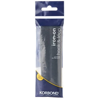 Afbeelding van Korbond 2 x 50 cm hanger &amp; lussen, opstrijkbaar, zwart