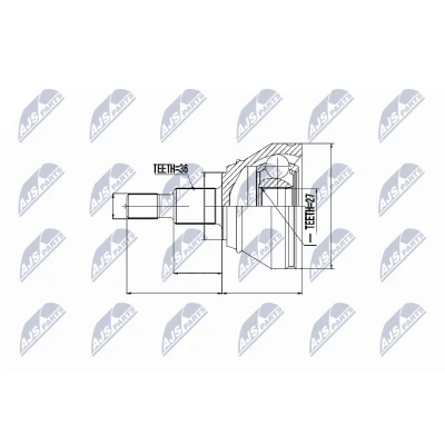 Afbeelding van Homokineet reparatie set, aandrijfas NTY NPZ VW 028