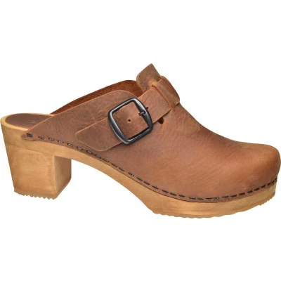 Afbeelding van Sanita Malulo Square OPEN Clogs, Dames, Maat: 40, Chestnut Leer
