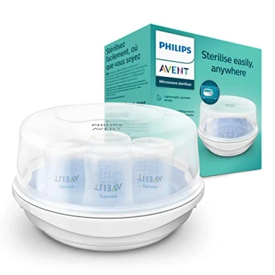 Afbeelding van Philips Avent Stoomsterilisator Geschikt voor de magnetron Steriliseert in 2 minuten Te gebruiken borstkolven en fopspenen SCF281/02