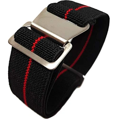 Afbeelding van Max French Marine Nationale Elastic Nylon Navy Divers Parachute Watch Straps 20mm 22mm Military Bands