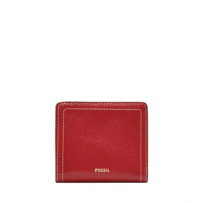 Afbeelding van Fossil Small Bifold Logan voor dames LiteHide leer, SL7829615, rood, 10.16 cm L x 2.54 W 8.89 H, Casual