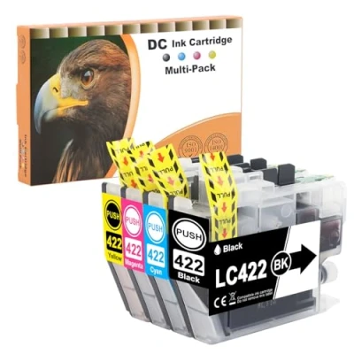 Afbeelding van D&amp;C LC422 Inktcartridges, compatibel met Brother LC 422 LC422XL, multipack voor MFC J5340DW, J5345DW, J5740DW, J6540DW, J6940DW (zwart, cyaan, magenta, geel, 4 stuks)