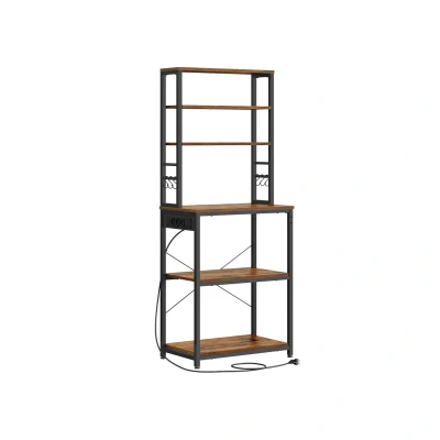 Afbeelding van Keukenplank met Stopcontacten Bruin Zwart Georganiseerde Opbergruimte 40cm x 80cm 167cm