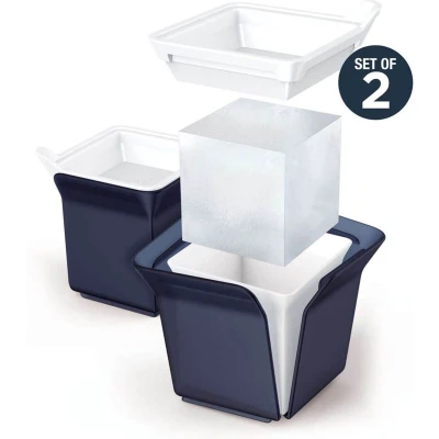 Afbeelding van Zoku IJsvorm Cube Set van 2 Stuks Polypropyleen Blauw