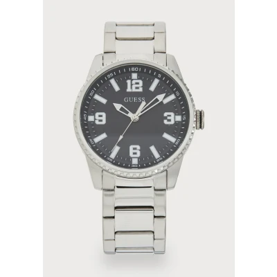 Afbeelding van Guess Varsity Horloge silvercoloured, Heren, Maat: One Size, Silver coloured