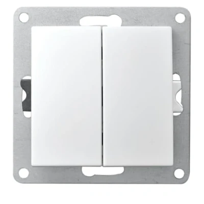 Afbeelding van MC POWER: serieschakelaar, Flair, 2 voudig, 250V /10A, inbouw, wit, mat