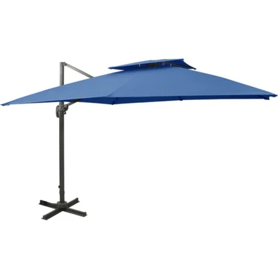 Afbeelding van Zweefparasol met dubbel dak 300x300 cm azuurblauw