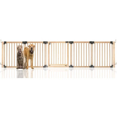 Afbeelding van Bettacare Houten Flexibele Huisdierenbarrière met Meerdere Panelen Assortiment, Natuurlijk Hout, tot 336cm Breed (11 opties beschikbaar), Barrière voor Huisdieren Honden en Puppy&#039;s, Eenvoudige Installatie