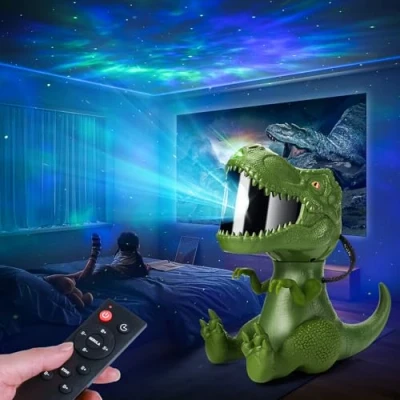 Afbeelding van Kidsjoy Sterrenhemelprojector, dinosaurus, 360 draaibaar, led sterrenprojector met afstandsbediening, 8 mist, 2 sterrenmodi, instelbare helderheid en snelheid, cadeau voor jongens kinderkamer