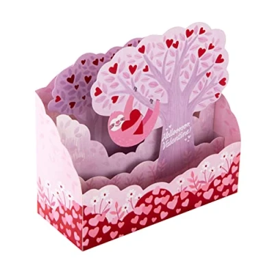 Afbeelding van Hallmark Pop Up Valentijnsdag Kaart Papier Wonder Luiaard Ontwerp Roze 25565669