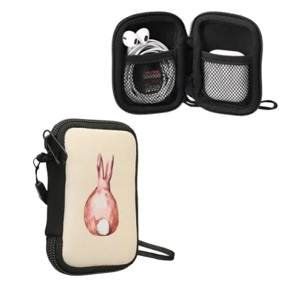 Afbeelding van kwmobile hoesje voor draadloze oordopjes Compatibel met In ear Headphones Konijn rug