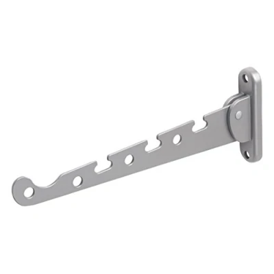 Afbeelding van Metafranc Kledingventilator zilver 290 x 30 mm 20 kg draagkracht Stevig materiaal Ruimtebesparende inklapfunctie/Kledingstang/Wandhaken/Klaphaak/Ophanginrichting / 250237