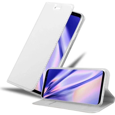 Afbeelding van Cadorabo Hoesje geschikt voor Samsung Galaxy S9 PLUS in CLASSY ZILVER Beschermhoes met magnetische sluiting, standfunctie en kaartvakje Book Case Cover Etui