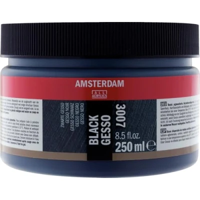 Afbeelding van Amsterdam Zwart Gesso 007 Pot 250 ml