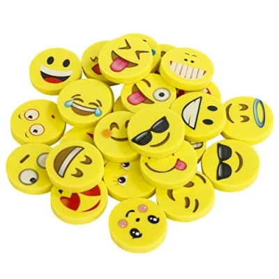 Afbeelding van Emoji kindergum 144 stuks smiley gum speelgoed gastgeschenk geschenken voor verjaardag party festival Nieuwjaar Kerstmis geel
