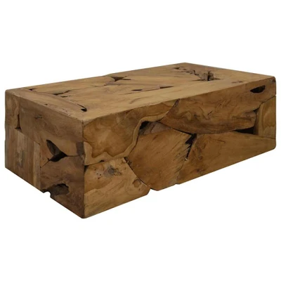 Afbeelding van Salontafel 90x50x30 cm echt teakhout bruin