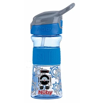 Afbeelding van Nuby flip it Beker met zachte tuit uit Tritan™ Drinkfles voor kinderen Sportbeker systeem 360ml Blauw 3+ jaar