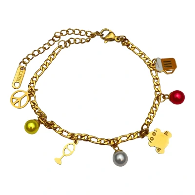 Afbeelding van Fjesta Oeteldonk Armband Met Bedeltjes Sieraden Accessoires Goud Premium RVS One Size