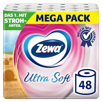 Afbeelding van Zewa Ultra Soft toiletpapier met strogehalte, 3 x 16 rollen