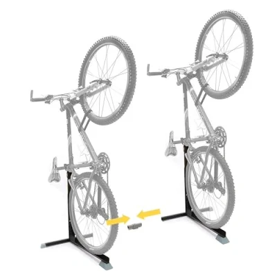 Afbeelding van Bike Nook Stand &amp; verticaal opbergrek 2 stuks de originele verticale fietsvloerstandaard voor garageopslag en binnen buiten, boren niet nodig