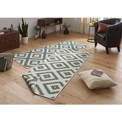 Afbeelding van Buiten Loper Malta 80x250cm Groen 123vloerkleed.nl is de online webshop voor vloerkleden en woonaccessoires.