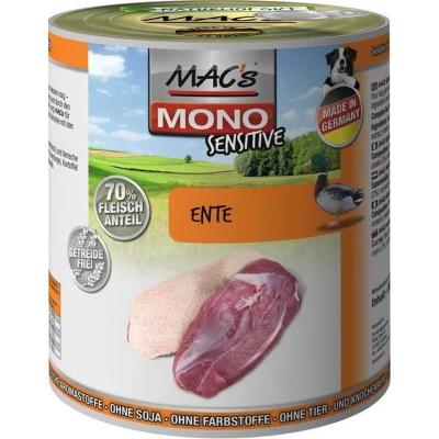 Afbeelding van MAC&#039;s Hondenvoer Natvoer Blik Mono Sensitive Eend 6 x 800g