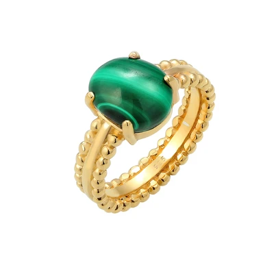 Afbeelding van ELLI PREMIUM Ring goud / donkergroen