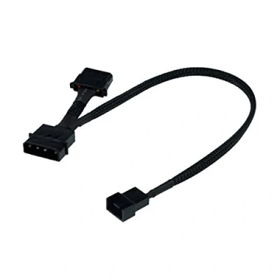 Afbeelding van Phobya adapter 4 pins Molex (12V) naar 4pin PWM 30cm zwarte kabel ventilatorkabel en