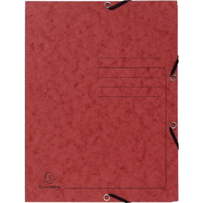 Afbeelding van Exacompta Elasticated 3 flap map, A4, 355g rood, pak 25