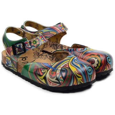 Afbeelding van GOBY Patroon Clogs Slippers Hoge kwaliteit Handmade Maat 42