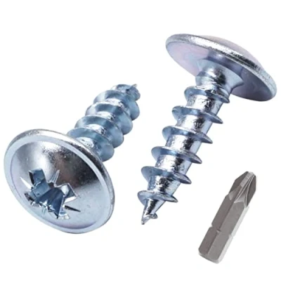 Afbeelding van SKIR&#039;CO (30 stuks) verzinkt staal 6,0 x 16 mm zilveren houten schroeven, metalen wafer hoofd, Pozidriv, zelftappend