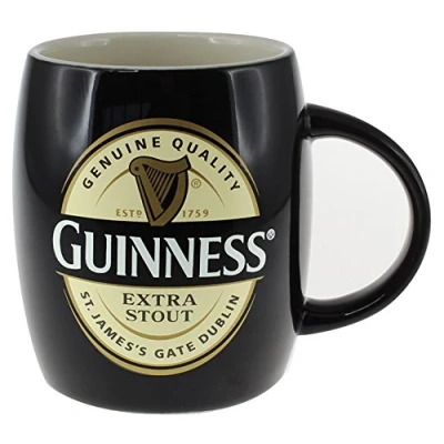 Afbeelding van Keramische Guinness schachtbeker met extra stout label, kleur: zwart
