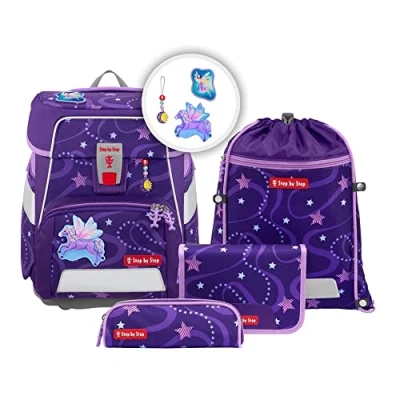 Afbeelding van Step by Spaceset 5TLG Schooltas set voor kinderen, Maat: One Size, Pegasus emily