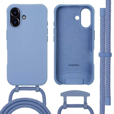 Afbeelding van Apple iPhone 16 MagSafe Hoesje Siliconen en TPU (zacht) imoshion Softcase/Koordhoesje/Backcover Blauw Telefoonhoesje Black Friday Deals