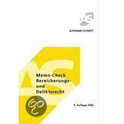 Afbeelding van Memo Check Bereicherungs u. Deliktsrecht