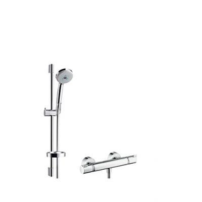 Afbeelding van Hansgrohe 27086000 Croma 100 doucheset 0,65 m, 3 straalsoorten met zeepbakje,0,65m Set,chroom