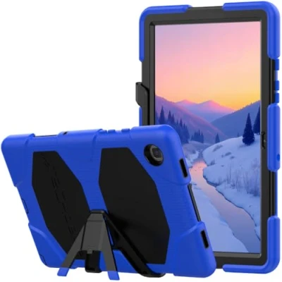 Afbeelding van TECHGEAR G SHOCK hoesje past op Samsung Galaxy Tab A7 10.4&quot; 2020 (SM T500/SM T505) Stoere robuuste HeavY DUTY Armour Shockproof Impact Survival Case met standaard Kids Schools Builders Workman BLAUW