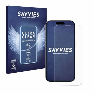 Afbeelding van Savvies (6 Stuks) Schermbeschermer voor Apple iPhone 15 Pro Max Screen Protector Ultra Transparant