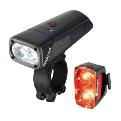 Afbeelding van SIGMA BUSTER 1600 / RL 150 set : LED voor en achterlichten lumen Batterij aangedreven fietslampen achter met zes verlichtingsstanden