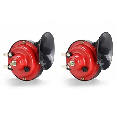 Afbeelding van 2 stuks auto voertuig hoorn, 12 v 300db universele motorfiets hoorns luid kit, super trein hoorn luchthoorns woedend geluid elektrische slak voor fietsen vrachtwag