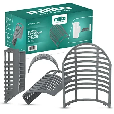 Afbeelding van Millto™ Filter voor Regenpijp 110 mm Beschermend Net Gootbescherming Valpijpfilter Regenpijpbescherming Behoudt Bladeren Takken Bladerzeef Dakgotenbescherming