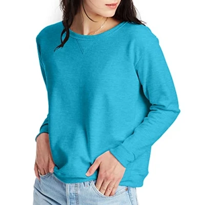 Afbeelding van Hanes EcoSmart Sweatshirt met ronde hals voor dames, Bold Blue Heather, M
