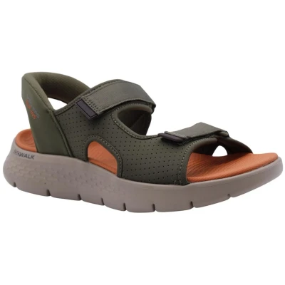 Afbeelding van Skechers Slip ins Go Walk Flex Zandal Easy Entr Heren Sandalen Olijfgroen