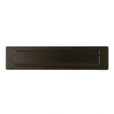 Afbeelding van Hardbrass Briefplaat rechthoek 340x76mm PUURzwart